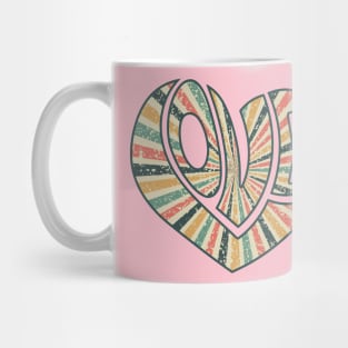 Love vintage heart symbol seventies 70s retro Mug